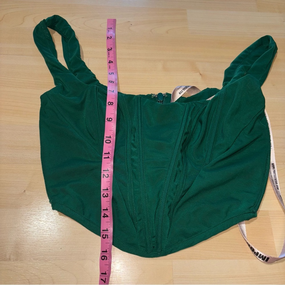 House of CB Ninetta Emerald Green Mesh Corset Top Size Small Bustier Date Night - Picture 6 of 13